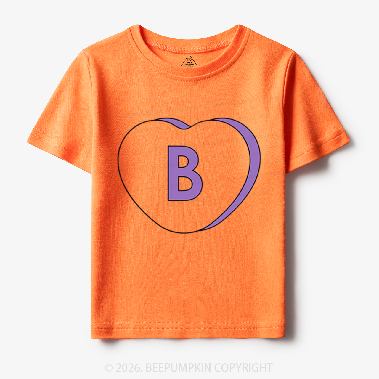 Personalized Candy Heart Initial Valentine's Day Toddler&Kid's Tees Beepumpkin
