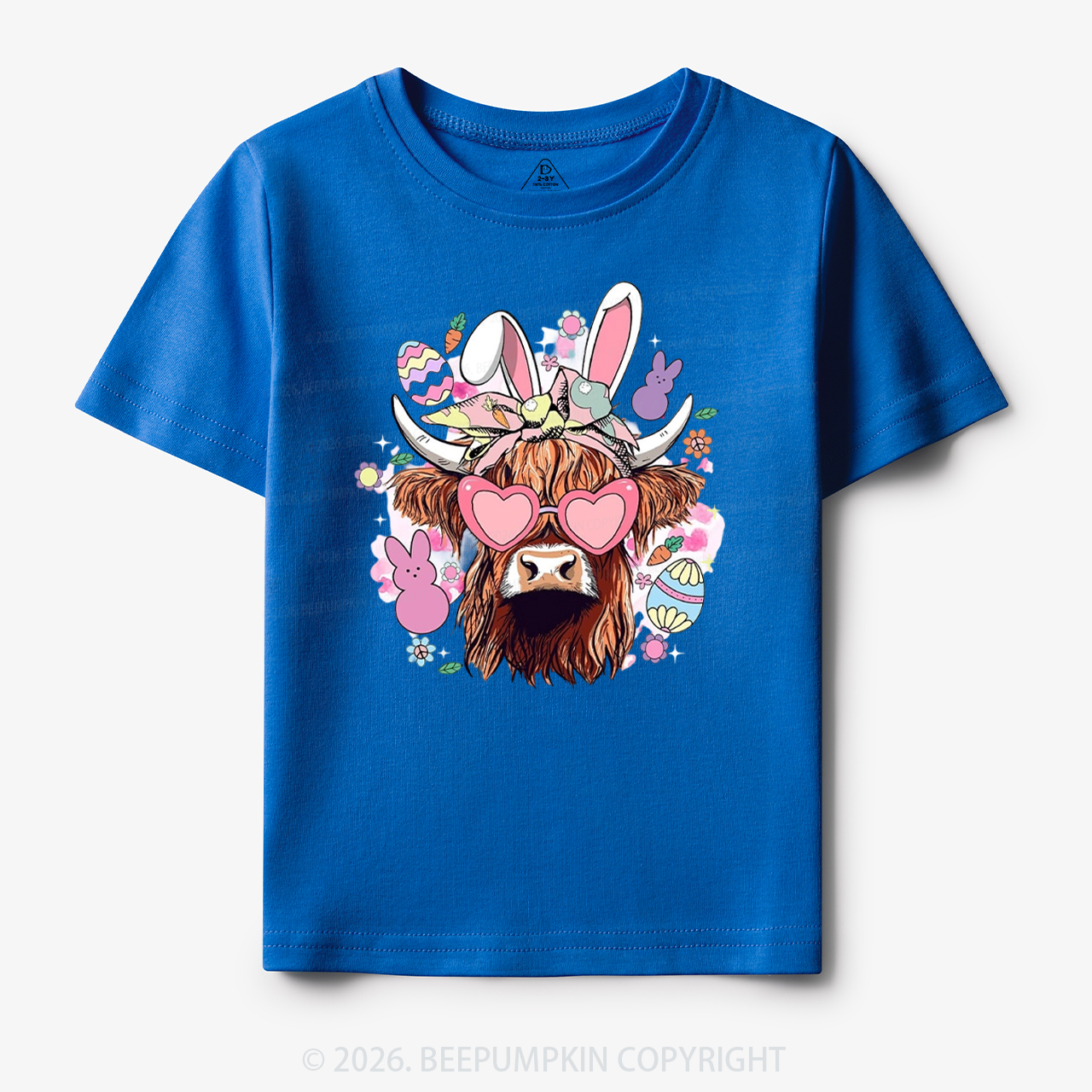 Easter Cute Highland Cow Toddler&Kid's Tees