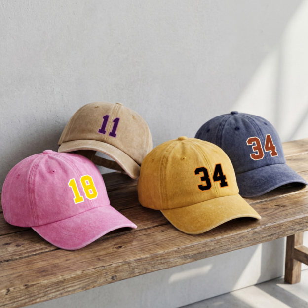 Personalized Number Washed Baseball Cap For Kids