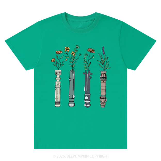 Floral Lightsaber Galaxy T-Shirts