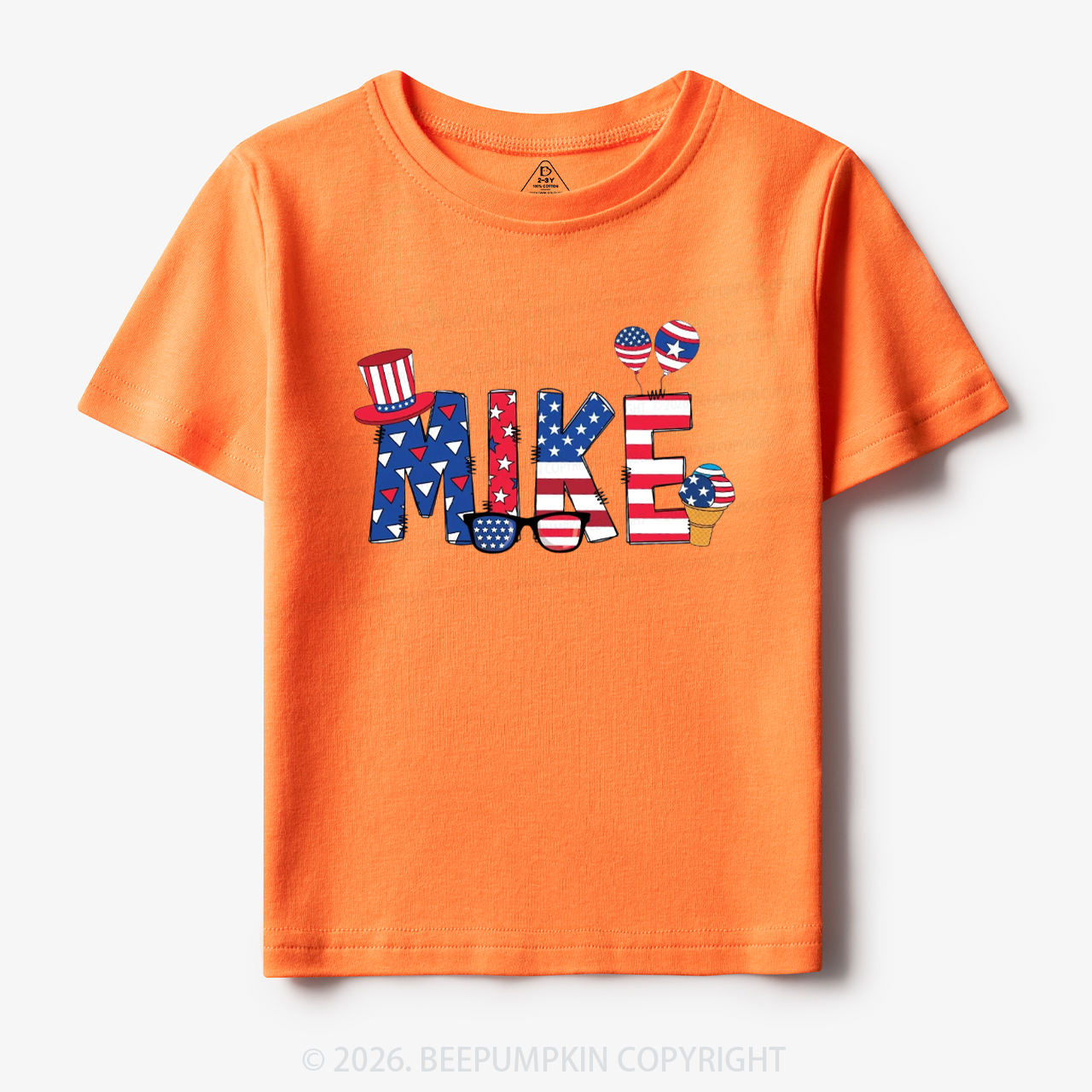 Personalized 4th Of July USA Patriotic Toddler&Kid's Tees