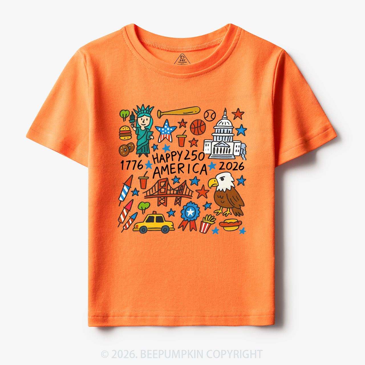 Happy 250 America 1776-2026 Toddler&Kid's Tees