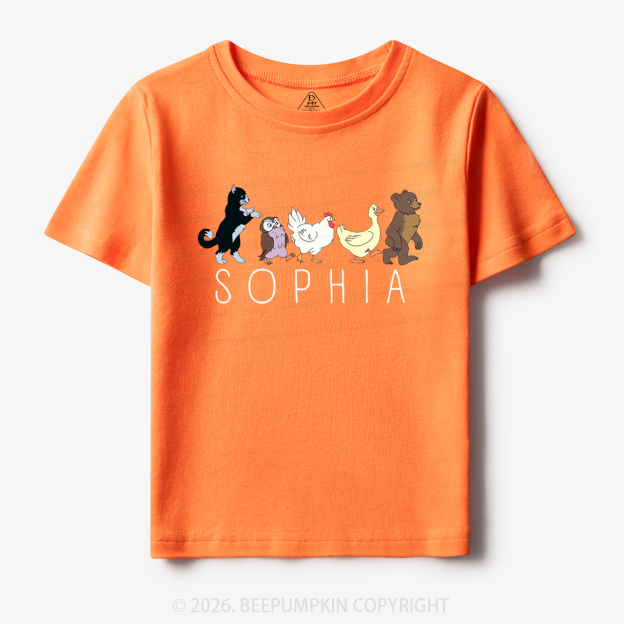 Personalized Cute Animal Friends Toddler&Kid's Tees