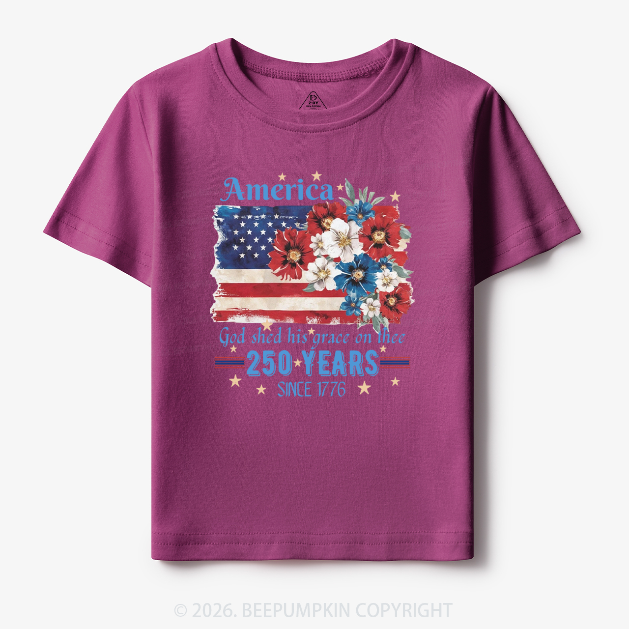America 250 Years Flag Floral Toddler&Kid's Tees