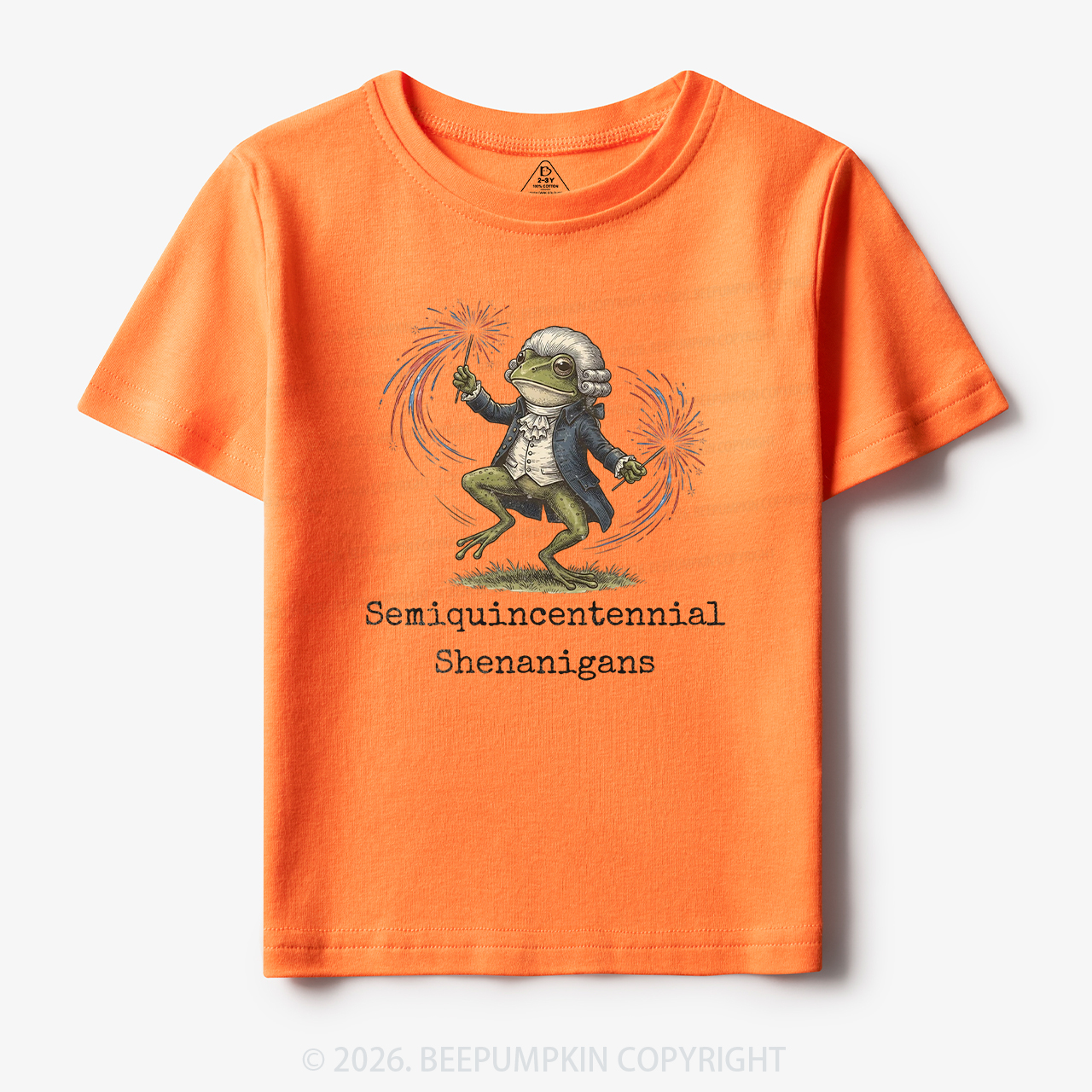 American 250th Anniversary Funny Frog Retro Toddler&Kid's Tees
