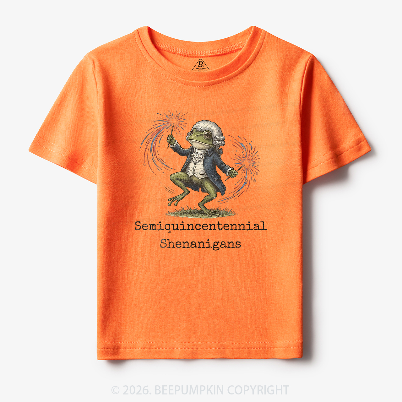 American 250th Anniversary Funny Frog Retro Toddler&Kid's Tees