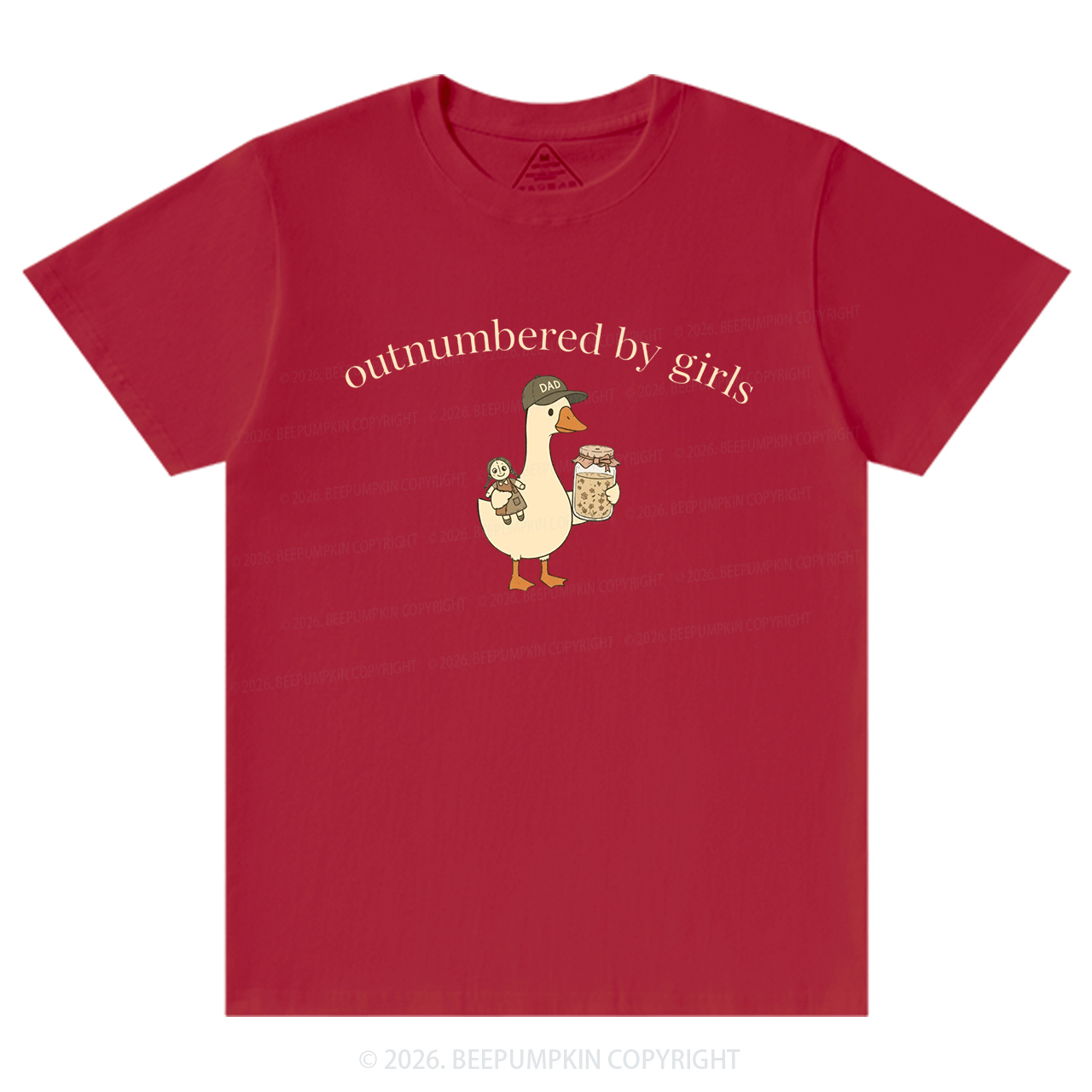Outnumbered By Girls Dad Goose T-Shirts
