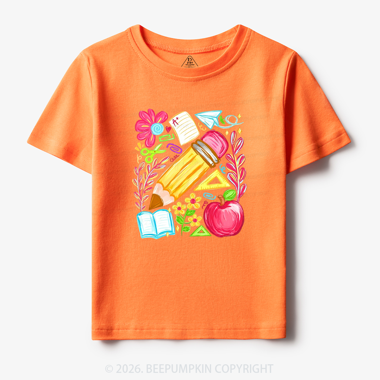 Boho Floral Pencil Coquette Back To School Toddler&Kid's Tees