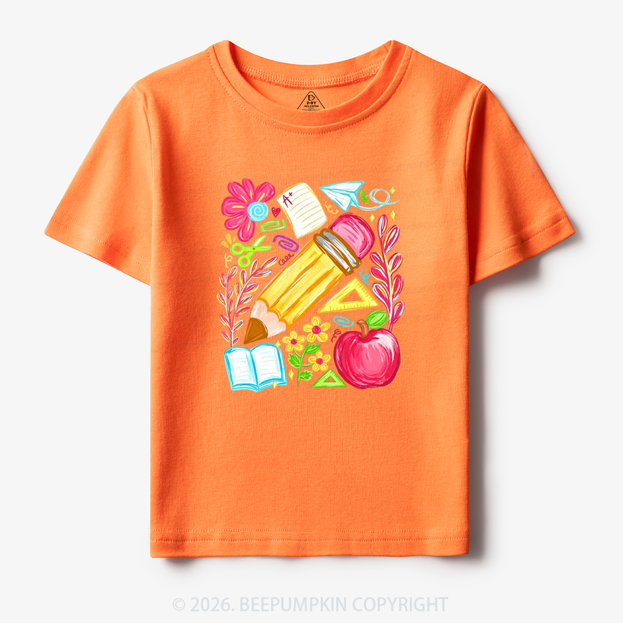 Boho Floral Pencil Coquette Back To School Toddler&Kid's Tees