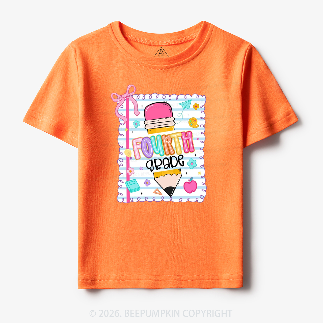 Back To School Pencil Coquette Bow Grades Toddler&Kid's Tees
