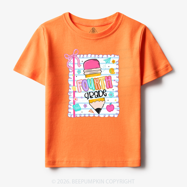 Back To School Pencil Coquette Bow Grades Toddler&Kid's Tees