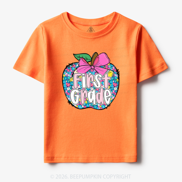 Preppy Back to School Coquette Retro Apple Toddler&Kid's Tees