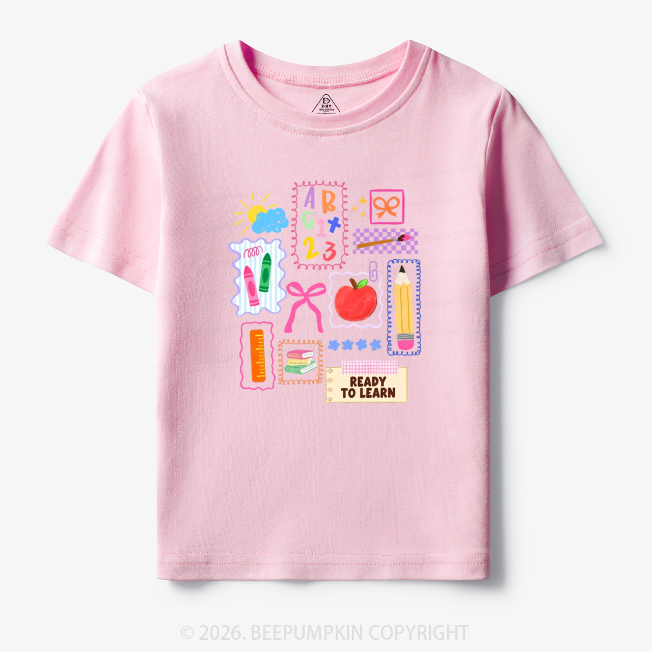 Ready To Learn Whimsical Pencil Bow Toddler&Kid's Tees