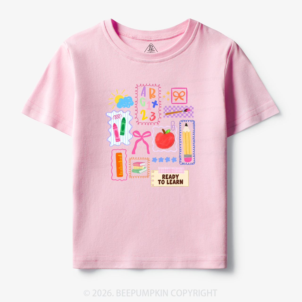 Ready To Learn Whimsical Pencil Bow Toddler&Kid's Tees