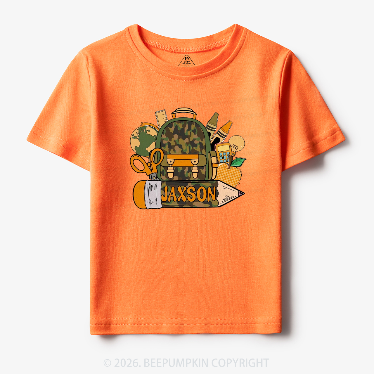 Personalized Camo Backpack Pencil Name Toddler&Kid's Tees