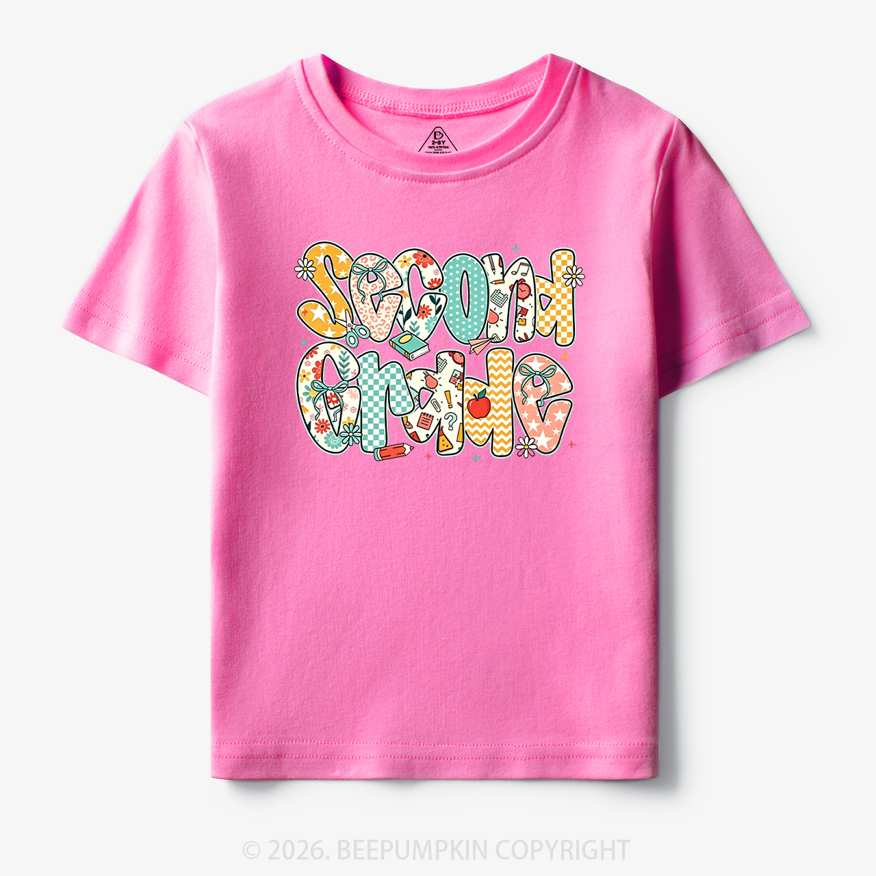 Preppy Floral Apple Pre-k 1st/2nd/3rd/4th Grade Toddler&Kid's Tees