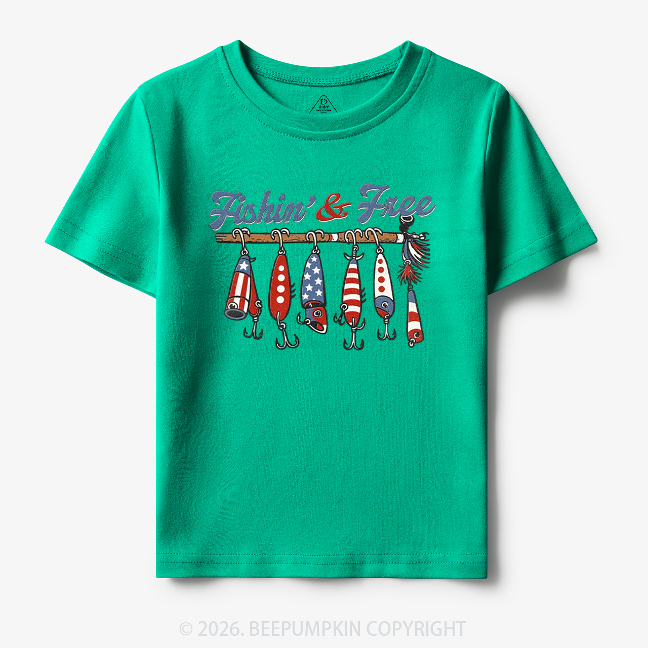 Fishin And Free Lure 4th Of July Toddler&Kid's Tees