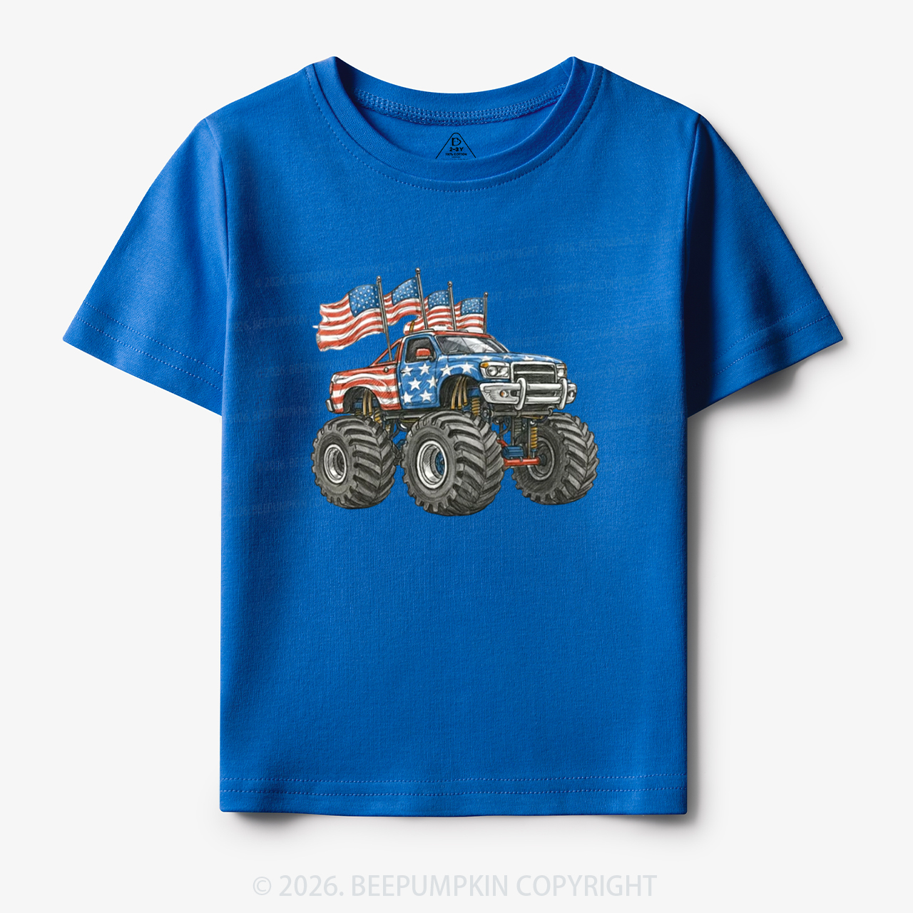 4th Of July Monster Truck American Flag Toddler&Kid's Tees