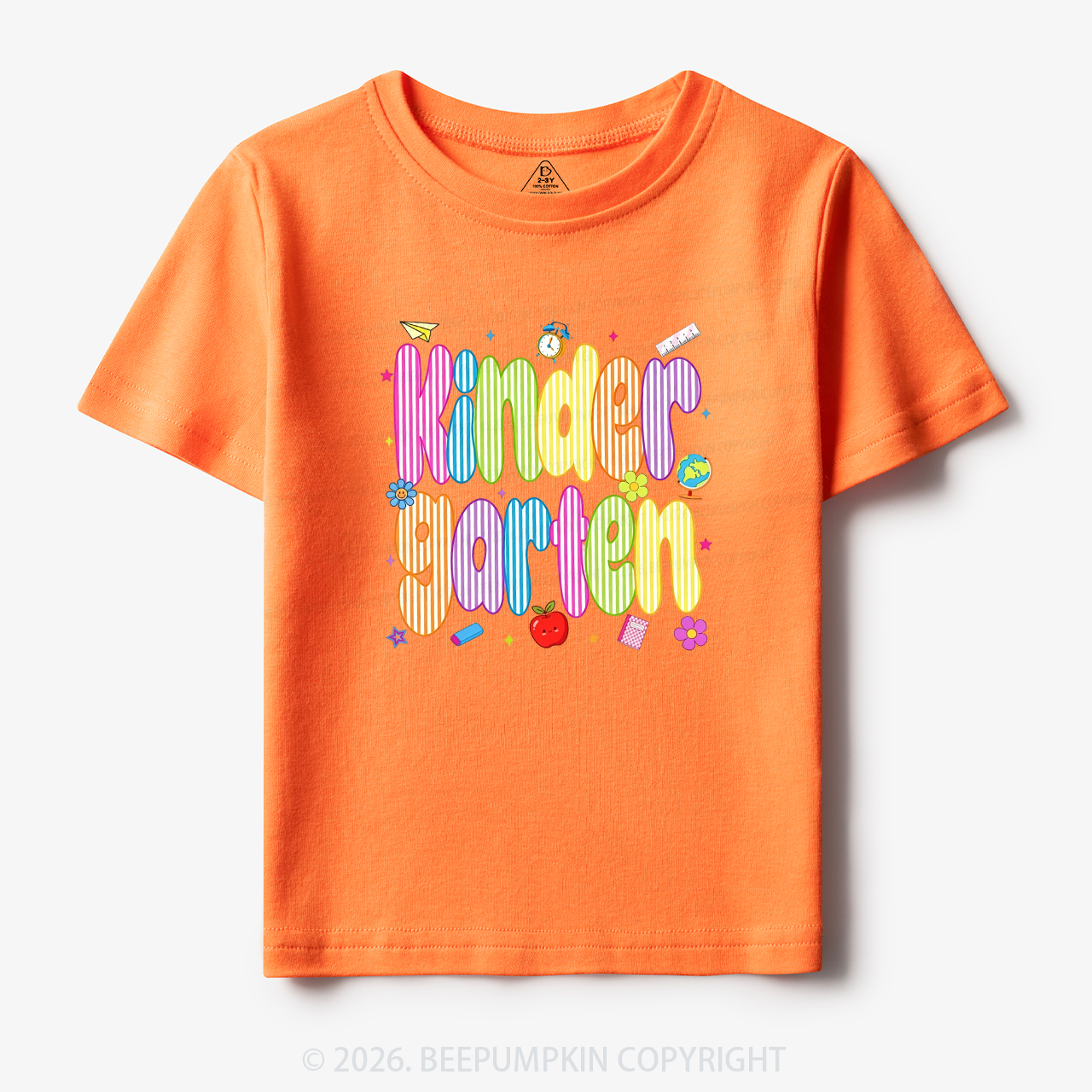 Personalized Preppy Back To School Colorful Stripes Toddler&Kid's Tees
