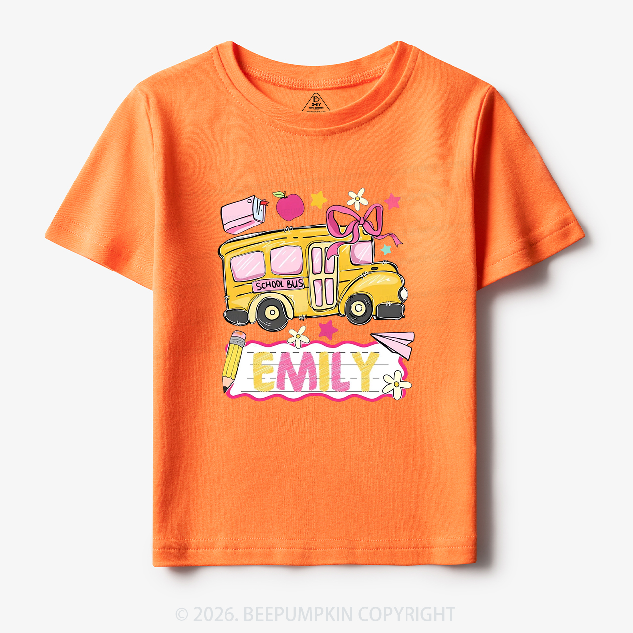 Personalized Name School Bus Back To School Toddler&Kid's Tees