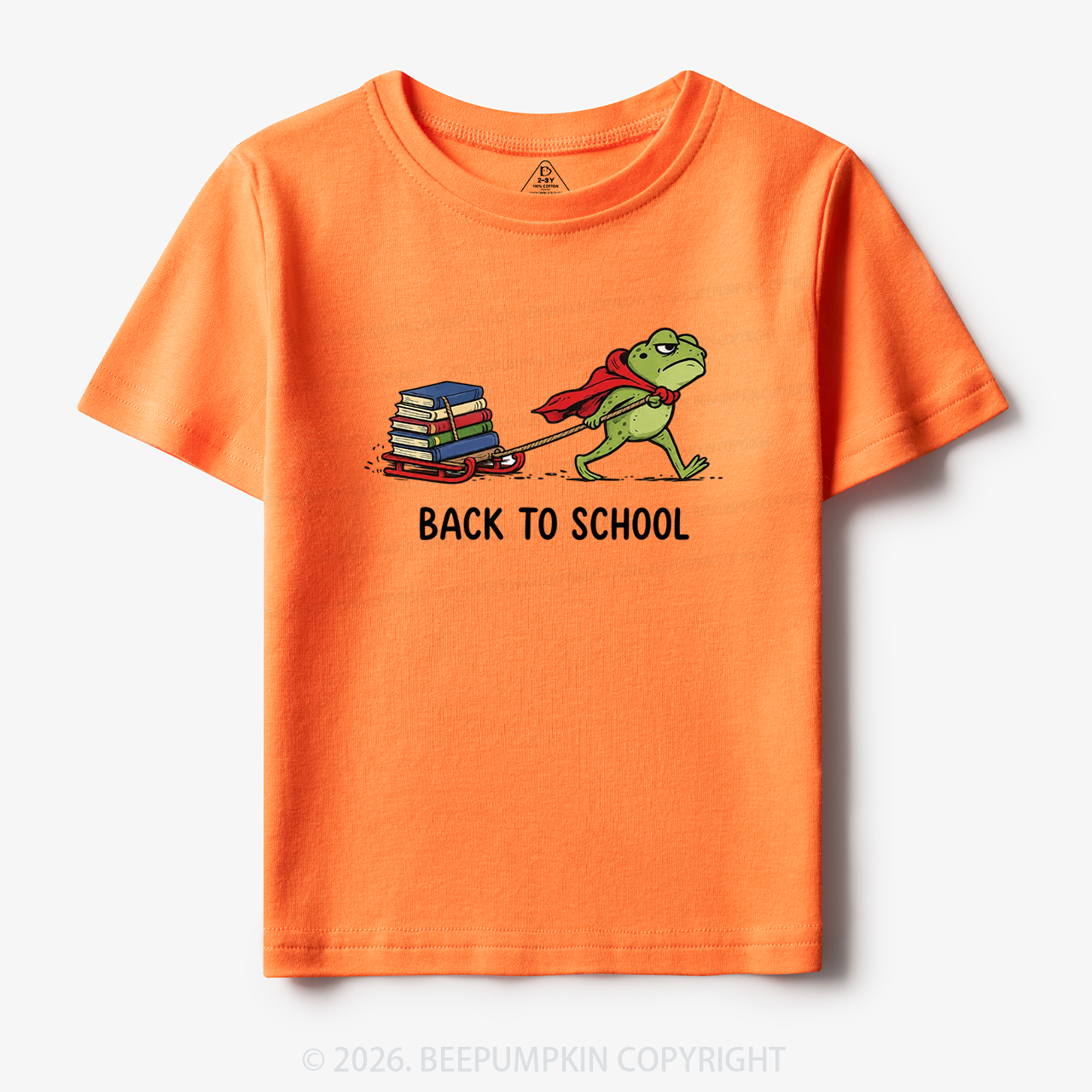 Grumpy Frog Pulling Books Funny Back To School Toddler&Kid's Tees