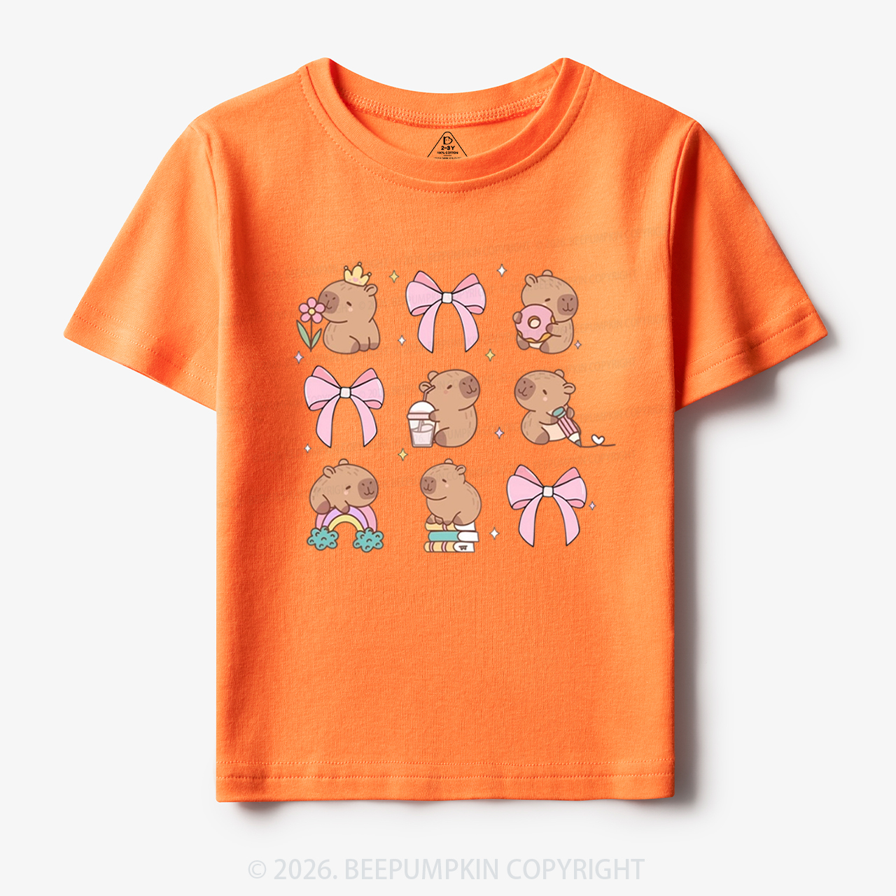 Capybara Cute Back to School Funny Animal Toddler&Kid's Tees