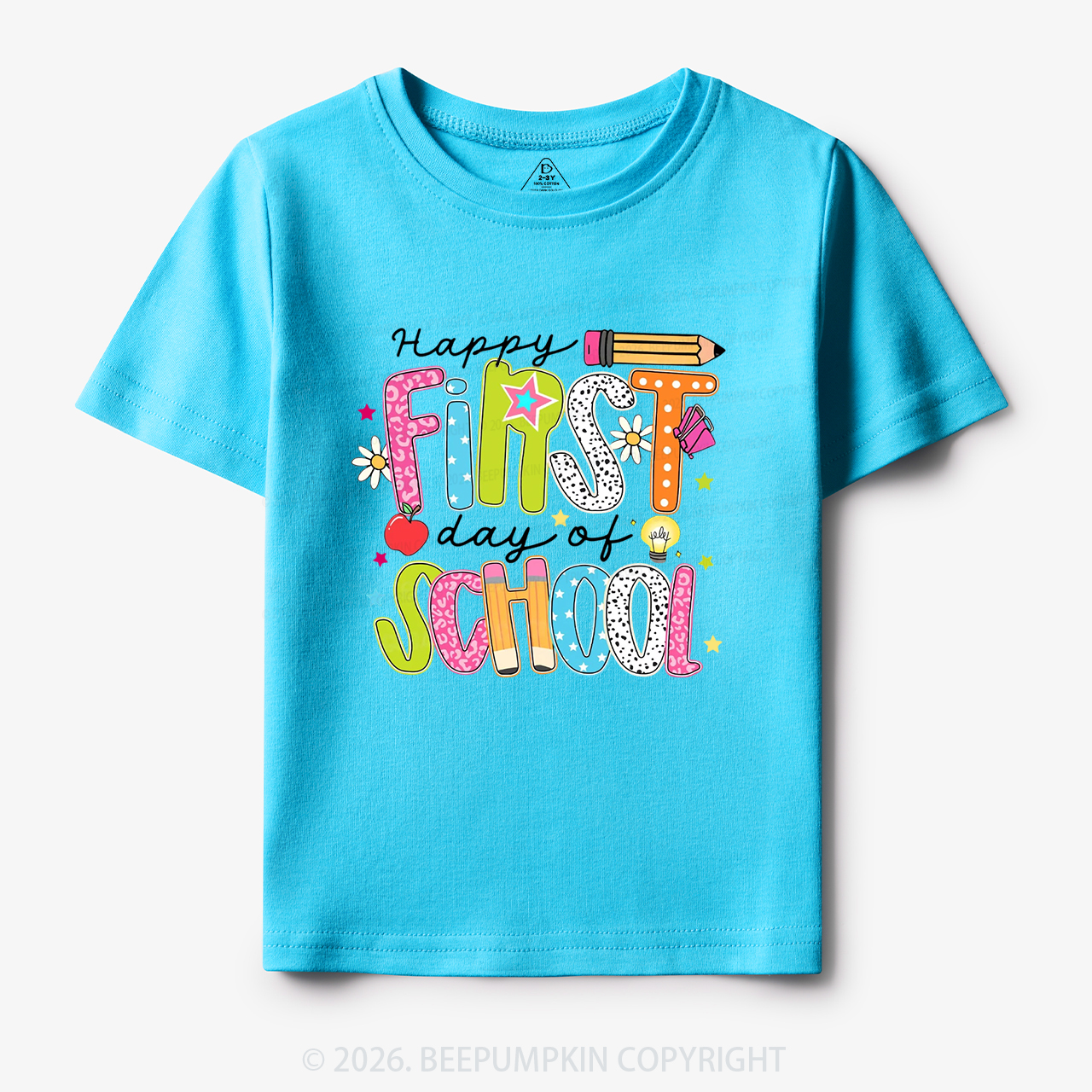 Colorful Happy First Day Of School Toddler&Kid's Tees