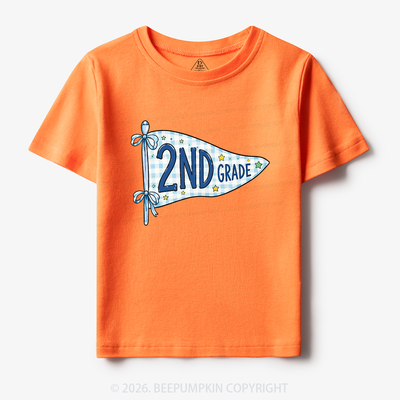Personalized Back to School Pennant Bow Pastel Toddler&Kid's Tees