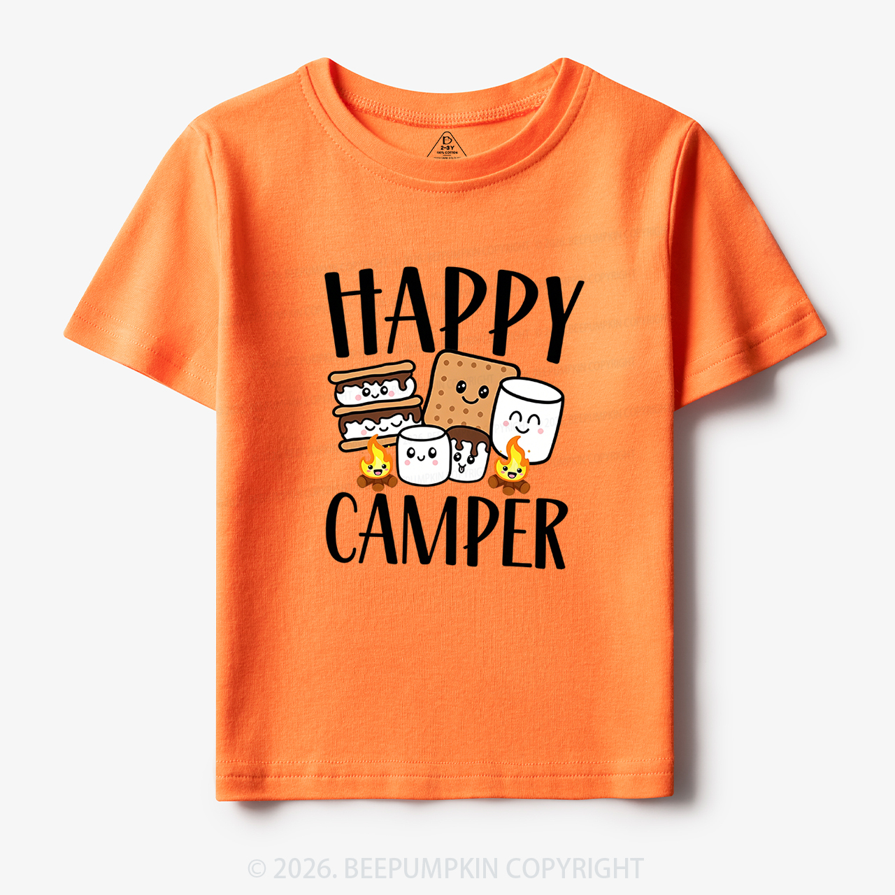 Happy Camper Cute Marshmallow Toddler&Kid's Tees