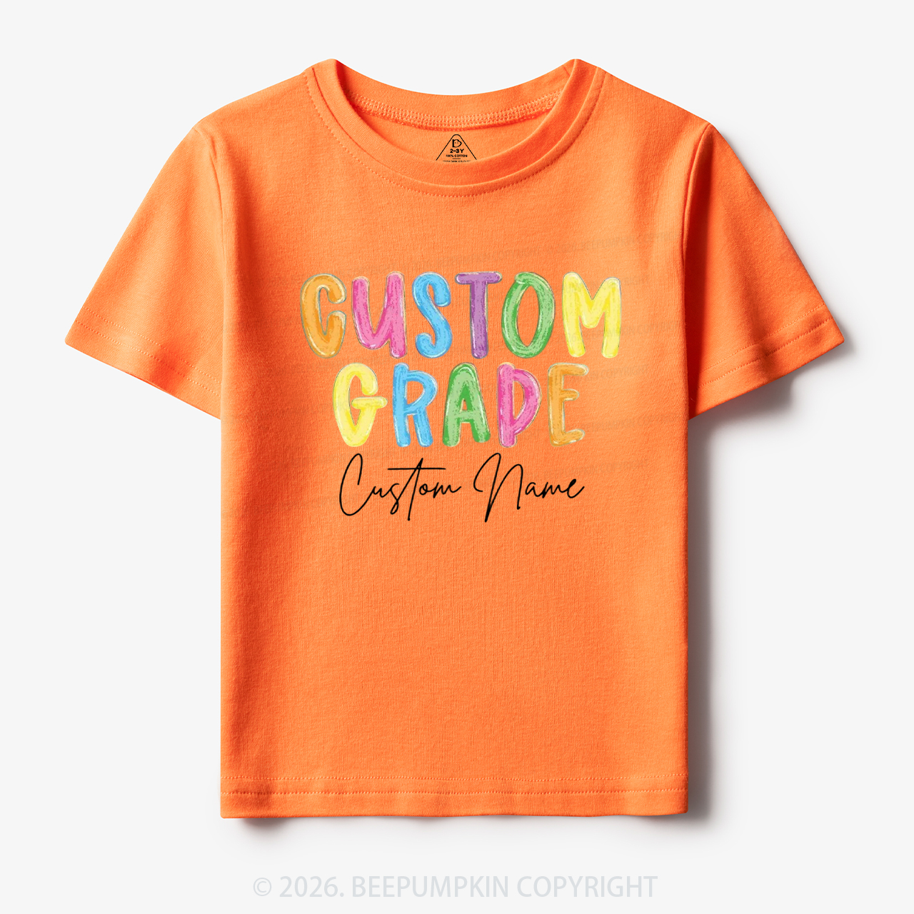 Personalized Colorful Grade Back To School Toddler&Kid's Tees