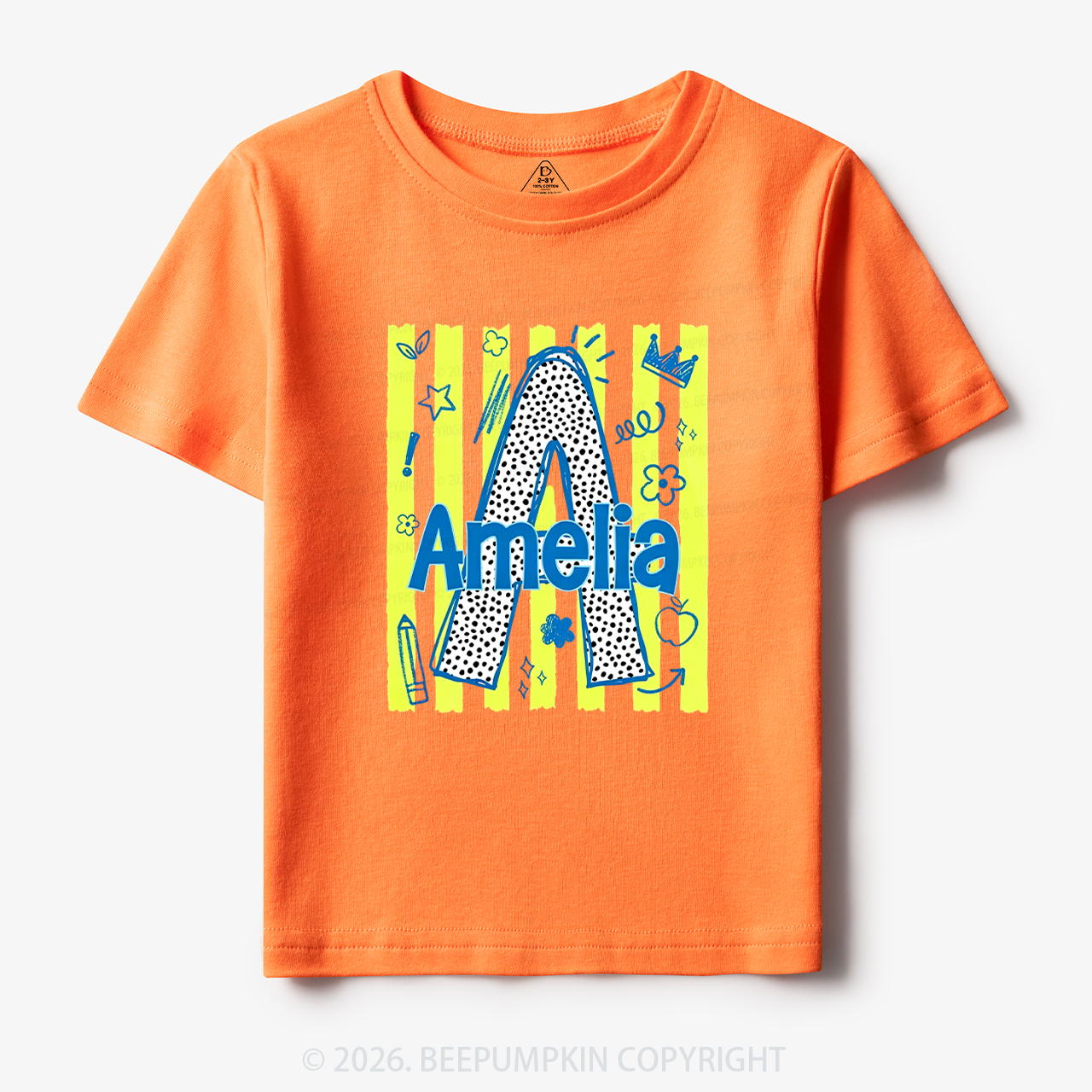 Personalized Name Alphabet Doodle Toddler&Kid's Tees