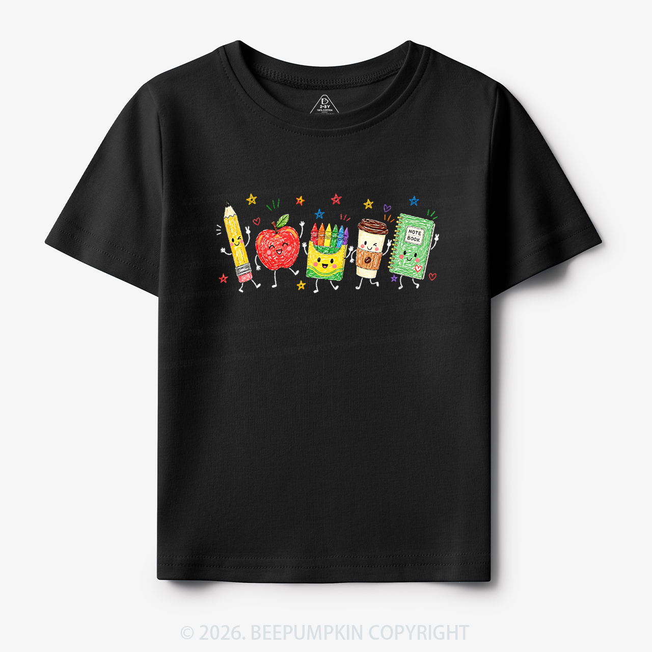 Cute Crayon Apple Pencil Notebook Toddler&Kid's Tees