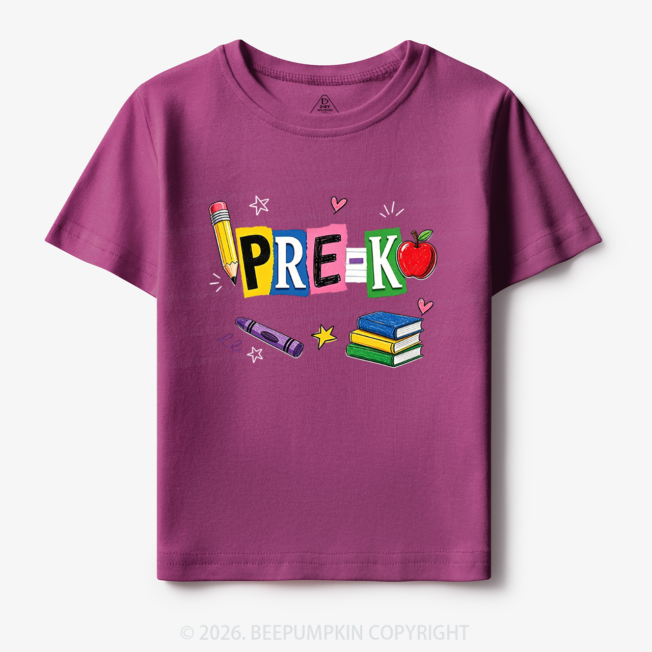 Personalized Colorful Bright School Vibes Doodle Toddler&Kid's Tees