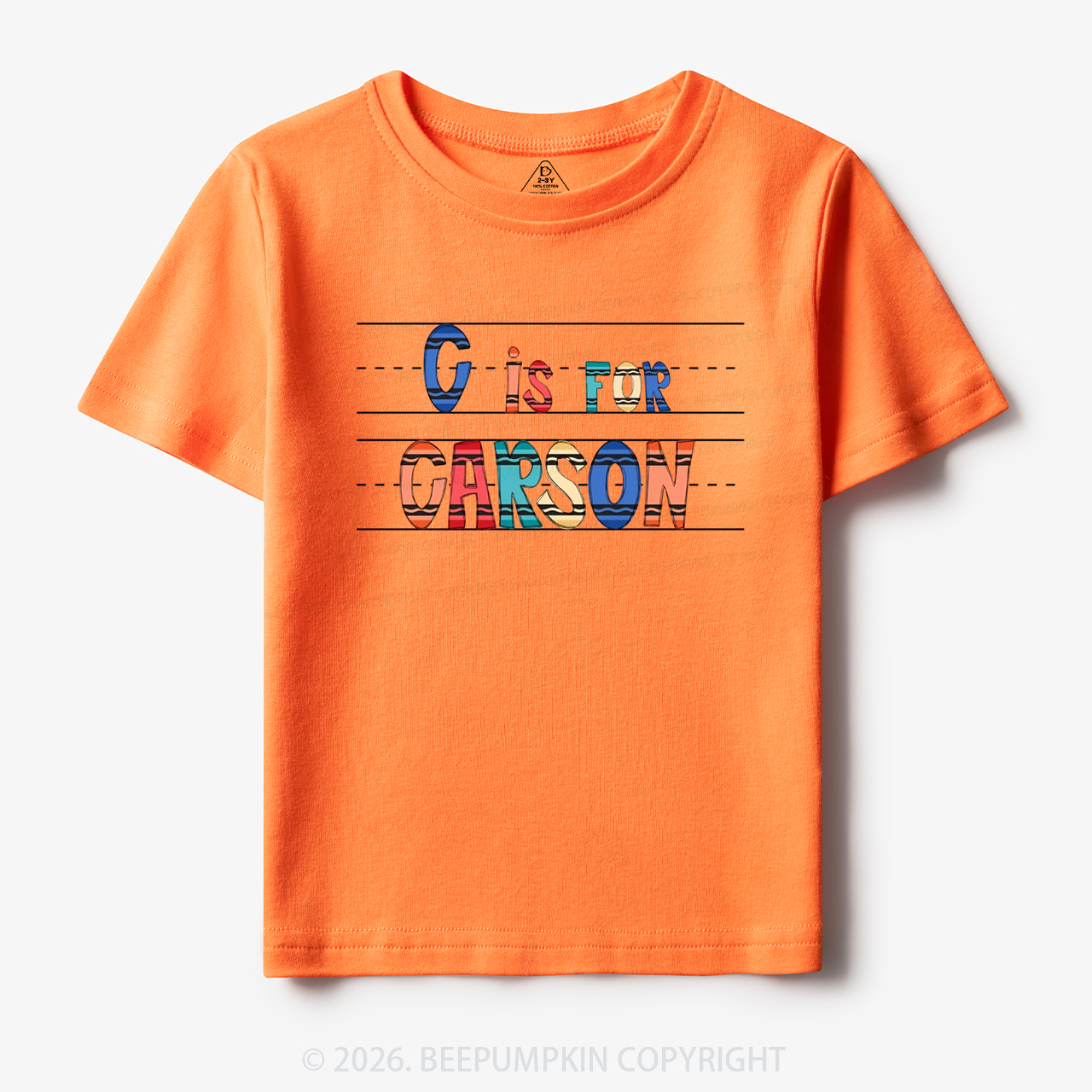 Personalized Crayon Letter Is For Name Toddler&Kid's Tees