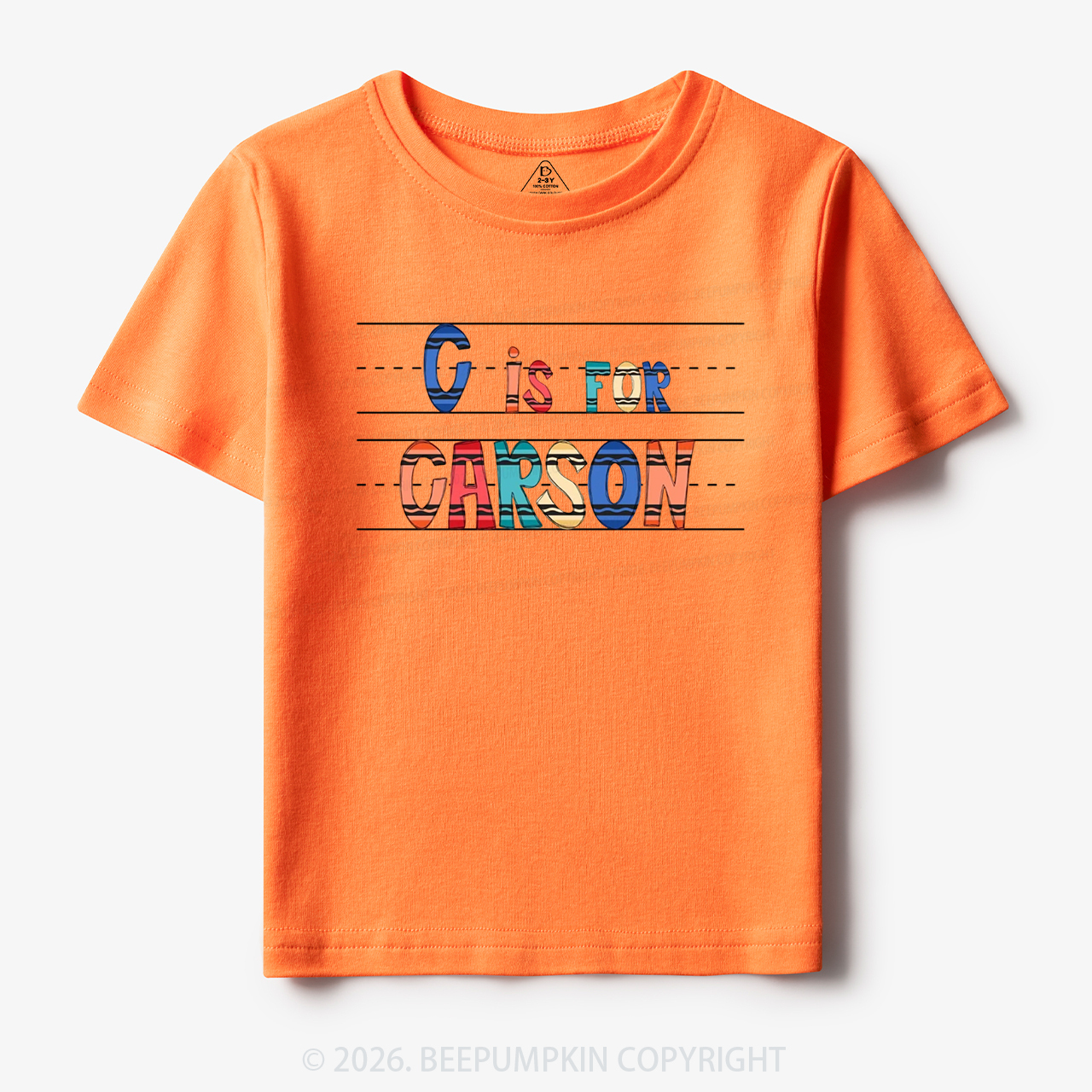 Personalized Crayon Letter Is For Name Toddler&Kid's Tees