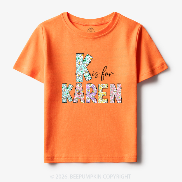 Personalized Daisy Letters Name Toddler&Kid's Tees