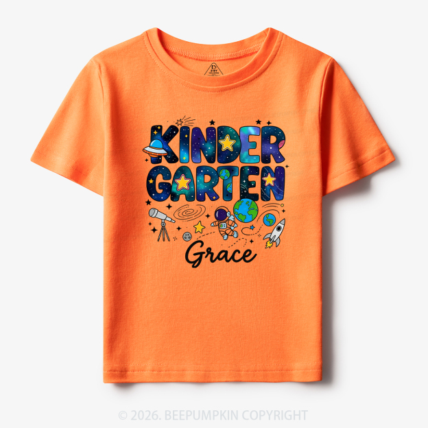 Personalized First Day of Kindergarten Outer Space Toddler&Kid's Tees