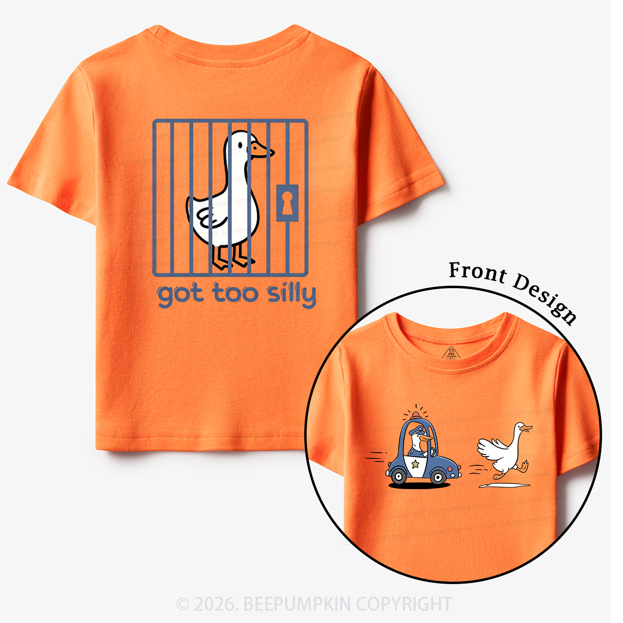 Silly Goose Got Too Silly Funny Animal Toddler&Kid's Tees