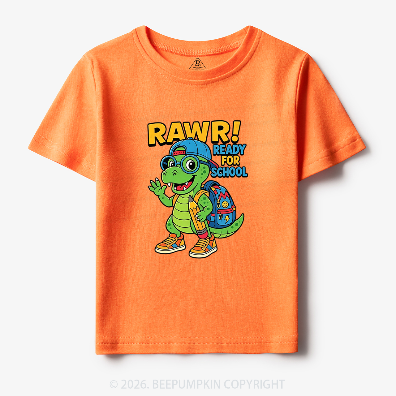 Rawr Ready for School Cute Dinosaur Toddler&Kid's Tees