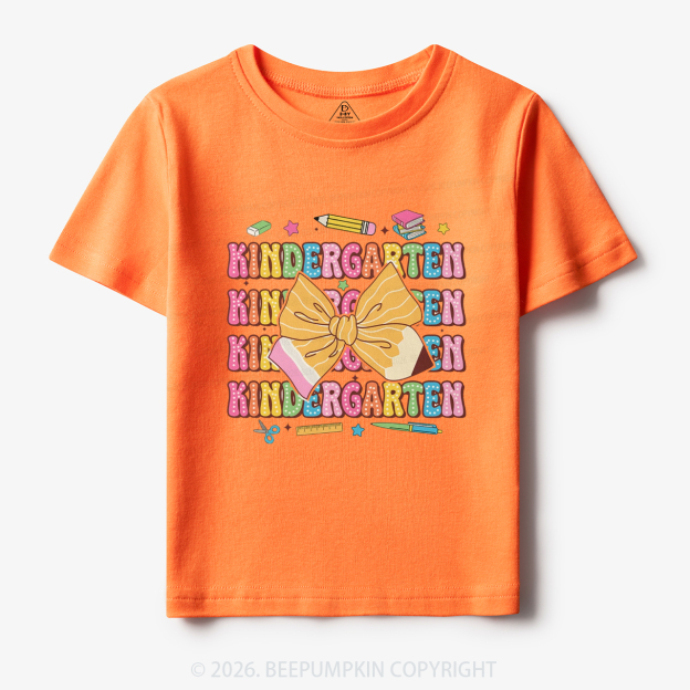 Kindergarten Pencil Coquette Bow Back To School Toddler&Kid's Tees