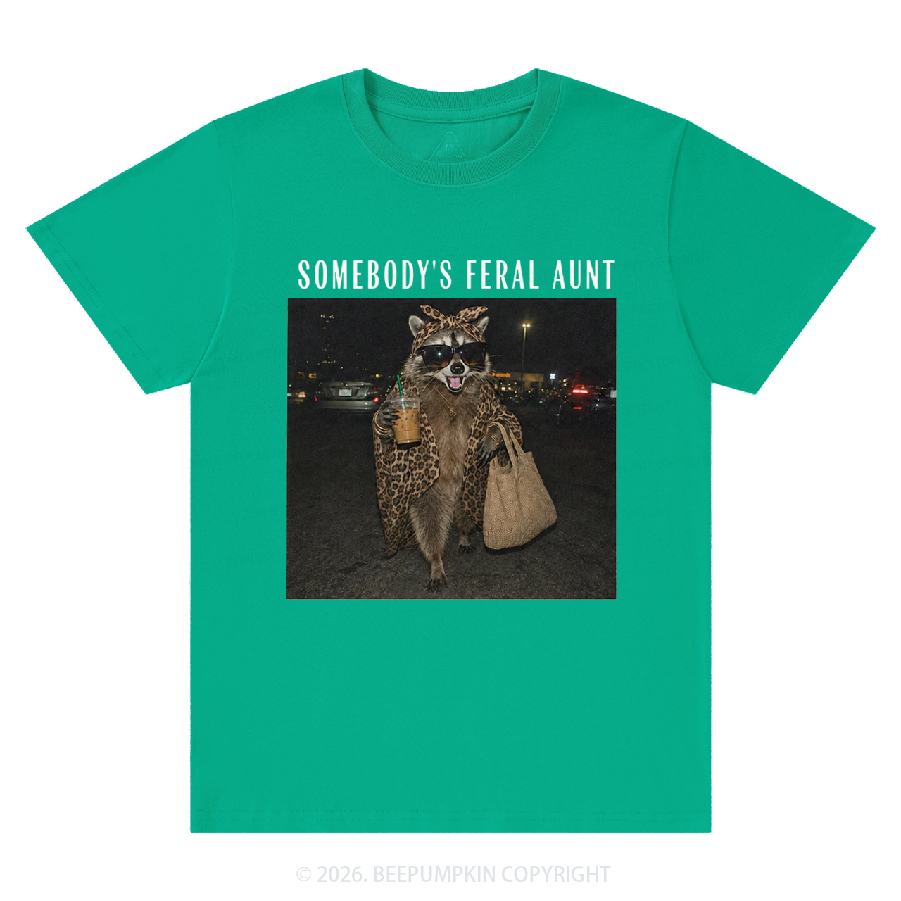 Personalized Somebody's Feral Aunt Funny Raccoon T-Shirts