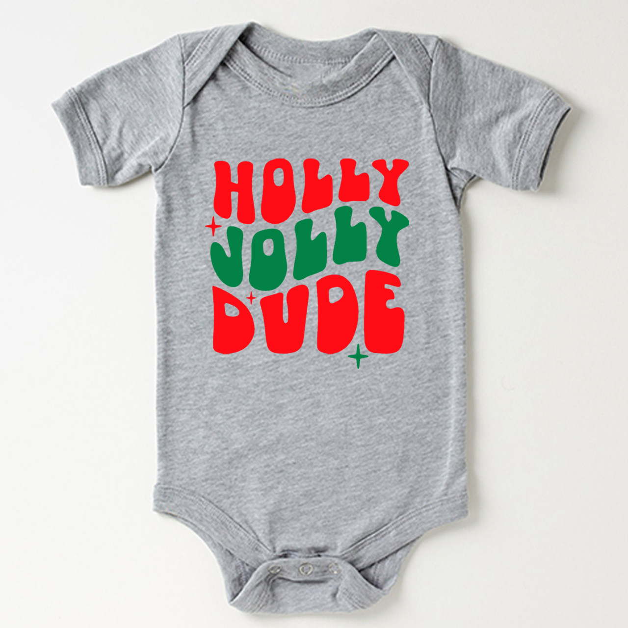 Holly Jolly Dude Christmas Bodysuit For Baby