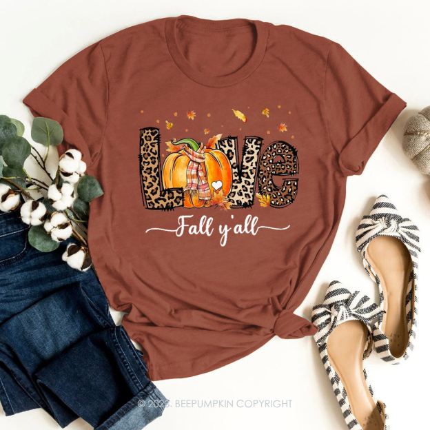 Love Fall Y'All Fall Shirts Beepumpkin