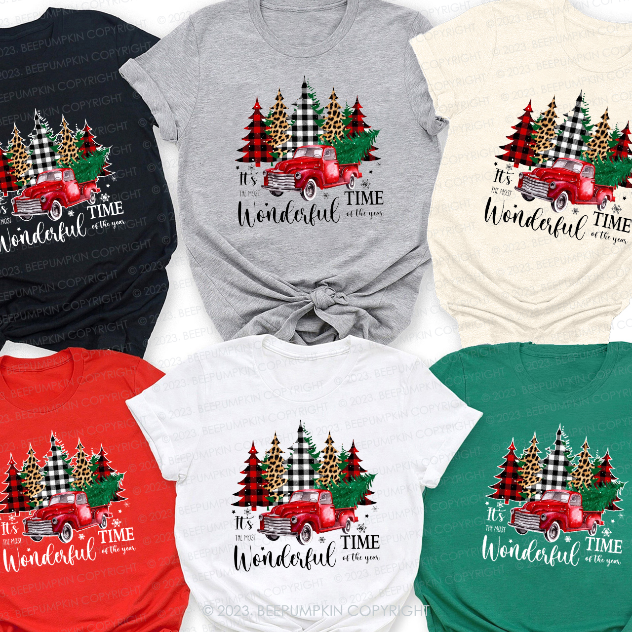 Christmas Vintage Red Truck Shirts For Family Beepumpkin