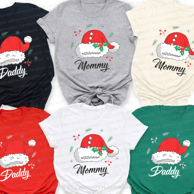 Custom Christmas Santa Claus Hat Matching Shirts Beepumpkin