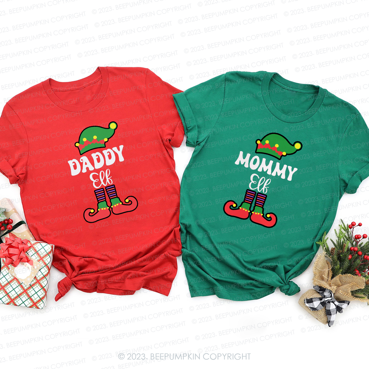 Personalized Custom Christmas Elf Family Matching Shirts Beepumpkin