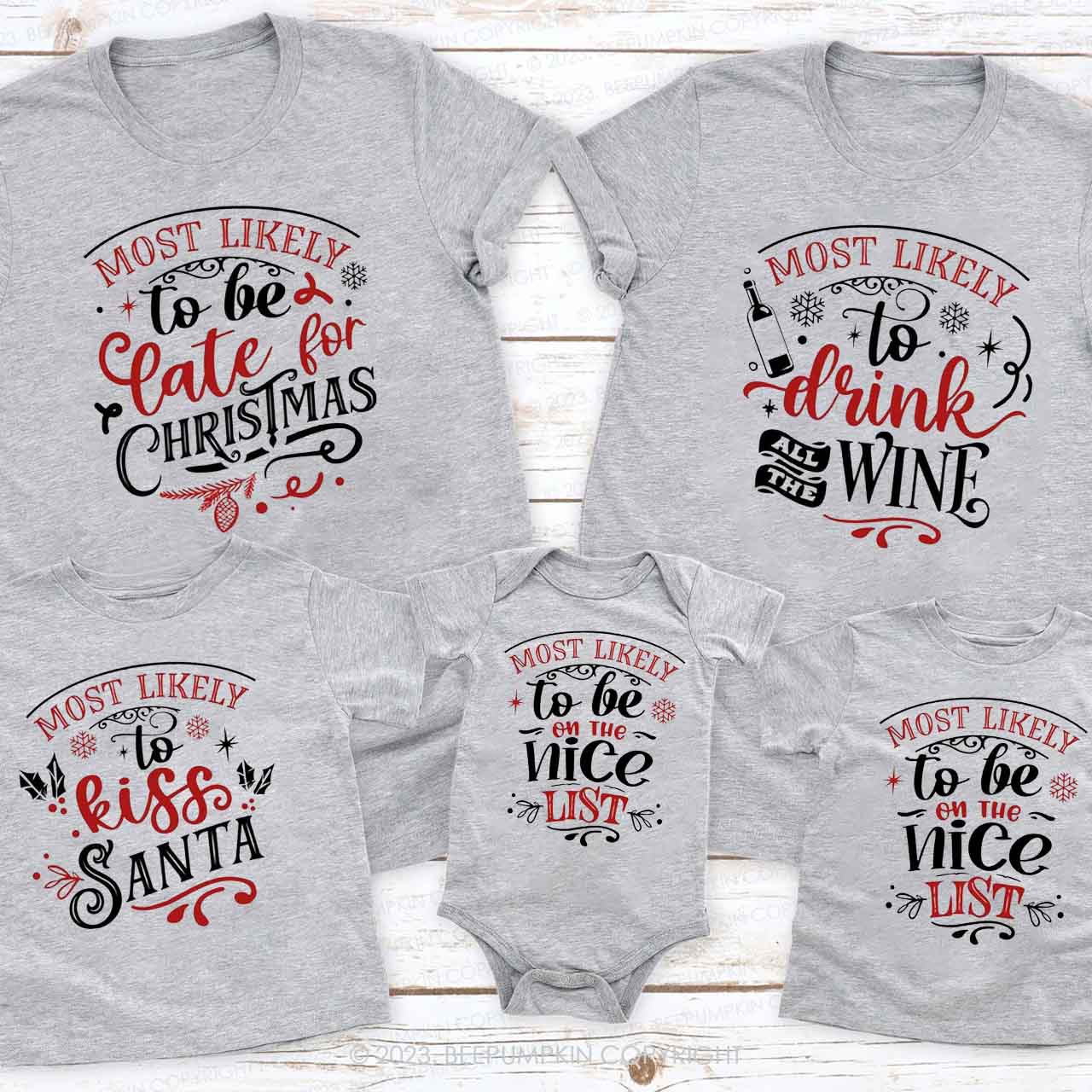 Most Likely To Matching Christmas Joy Group Tees Beepumpkin