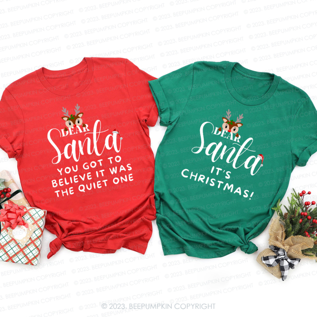 Dear Santa We Good for Everthing Family Christmas Matching Tees Beepumpkin