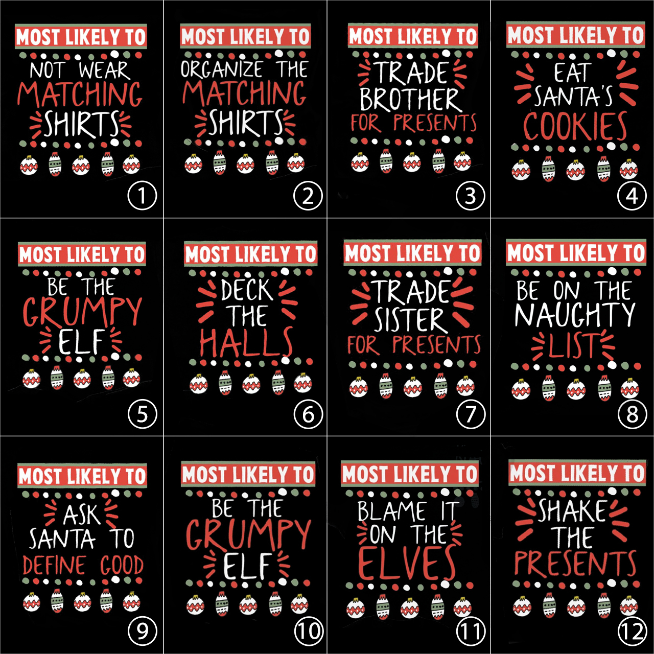 Christmas Most Likely to Under Neon Lights Matching Pajamas