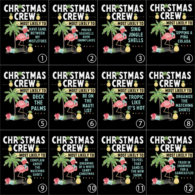Christmas Crew Most Likely to Flamingos on Vacation in Hawaii Shirts